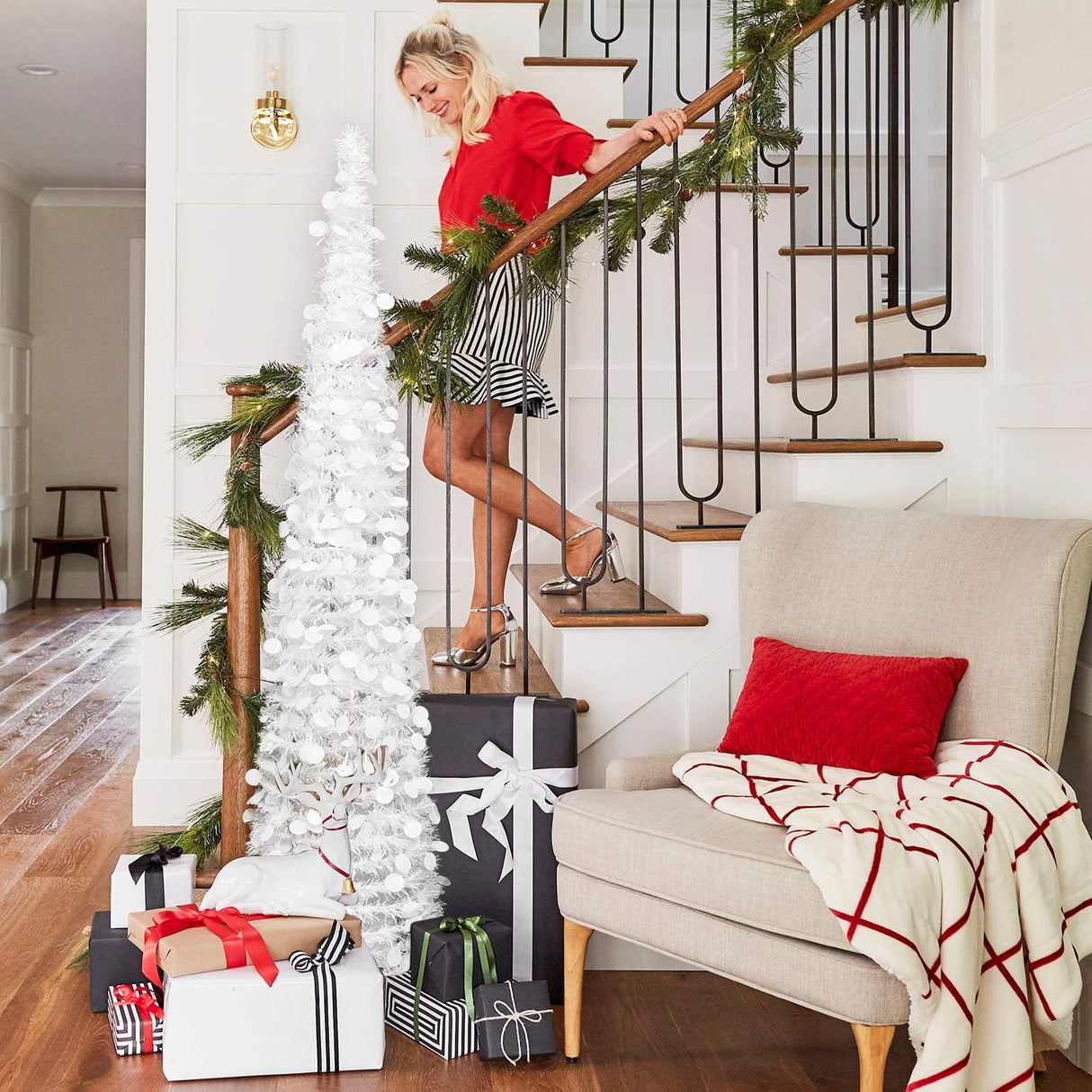 Árbol de Navidad MACTING 5ft con luces, fácil montaje
