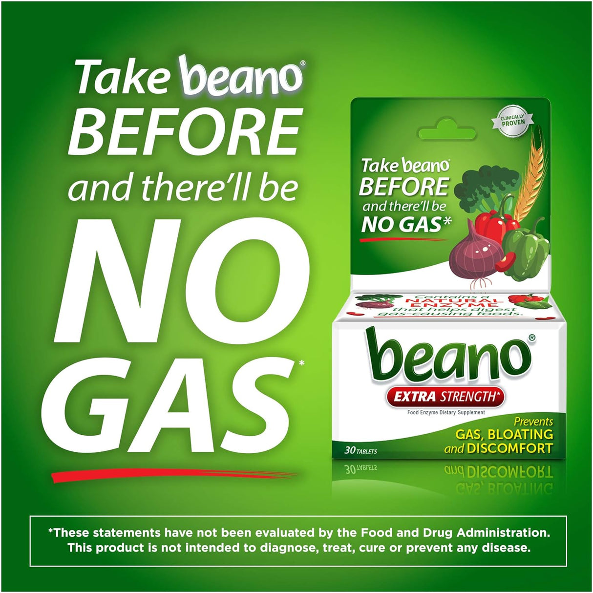 Suplemento de prevención de gases y enzimas digestivas, 30 CT