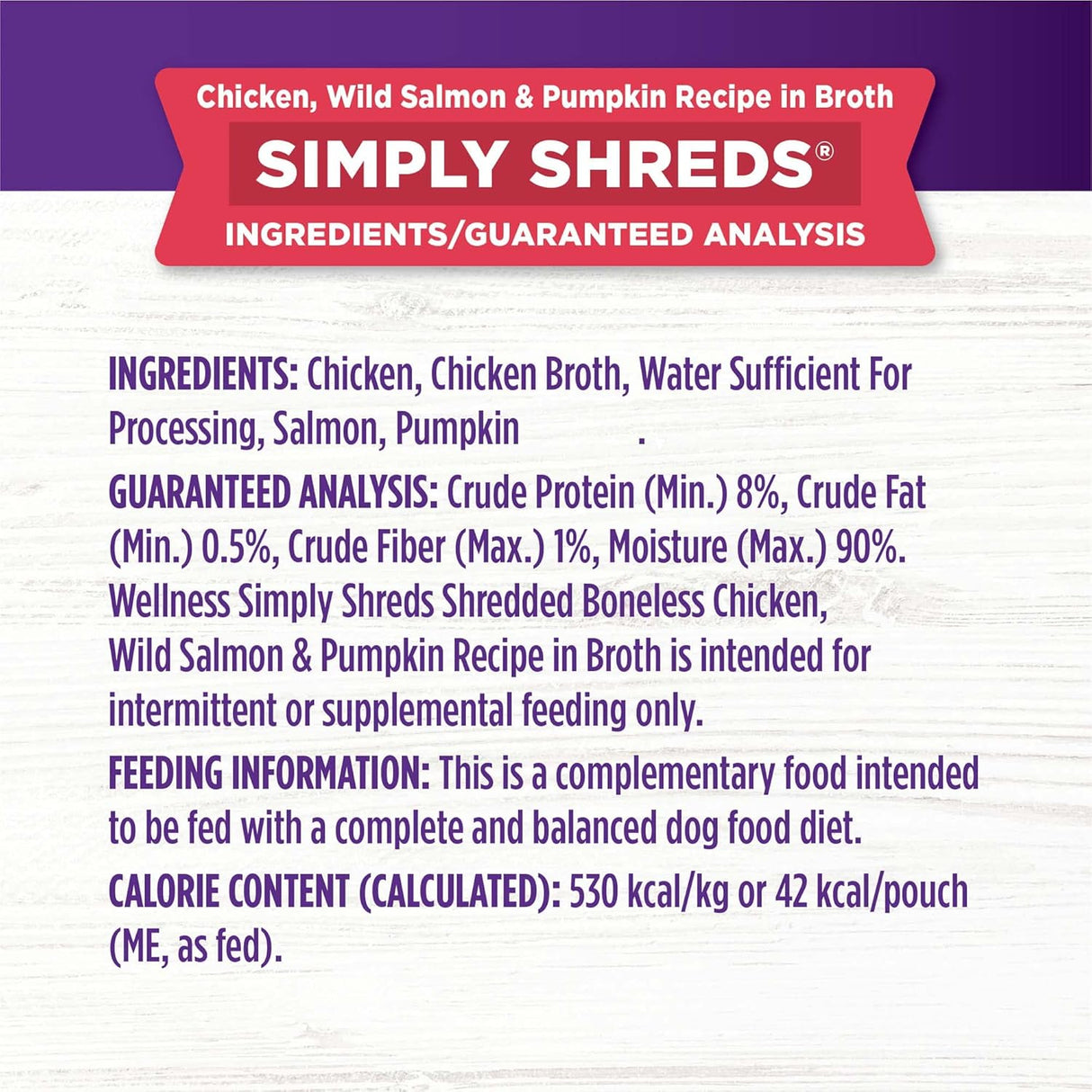 Alimento natural para mascotas Simply Shreds, alto en proteínas