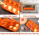 Moldes para Cake Pops Fantasmas Webake, 50 Palitos, 2 Pzs