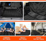 Colchón inflable de aire para coche, cortina divisora de coche, sombra para asiento trasero, cama, colchón de coche, camping, ventana de coche, con bomba de aire, 2 almohadas de aire, almohada de viaje, tapones para los oídos para SUV, RV, camión