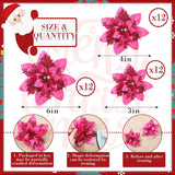 Flores Poinsettia Artificiales, Decoración Navidad, 36 Piezas