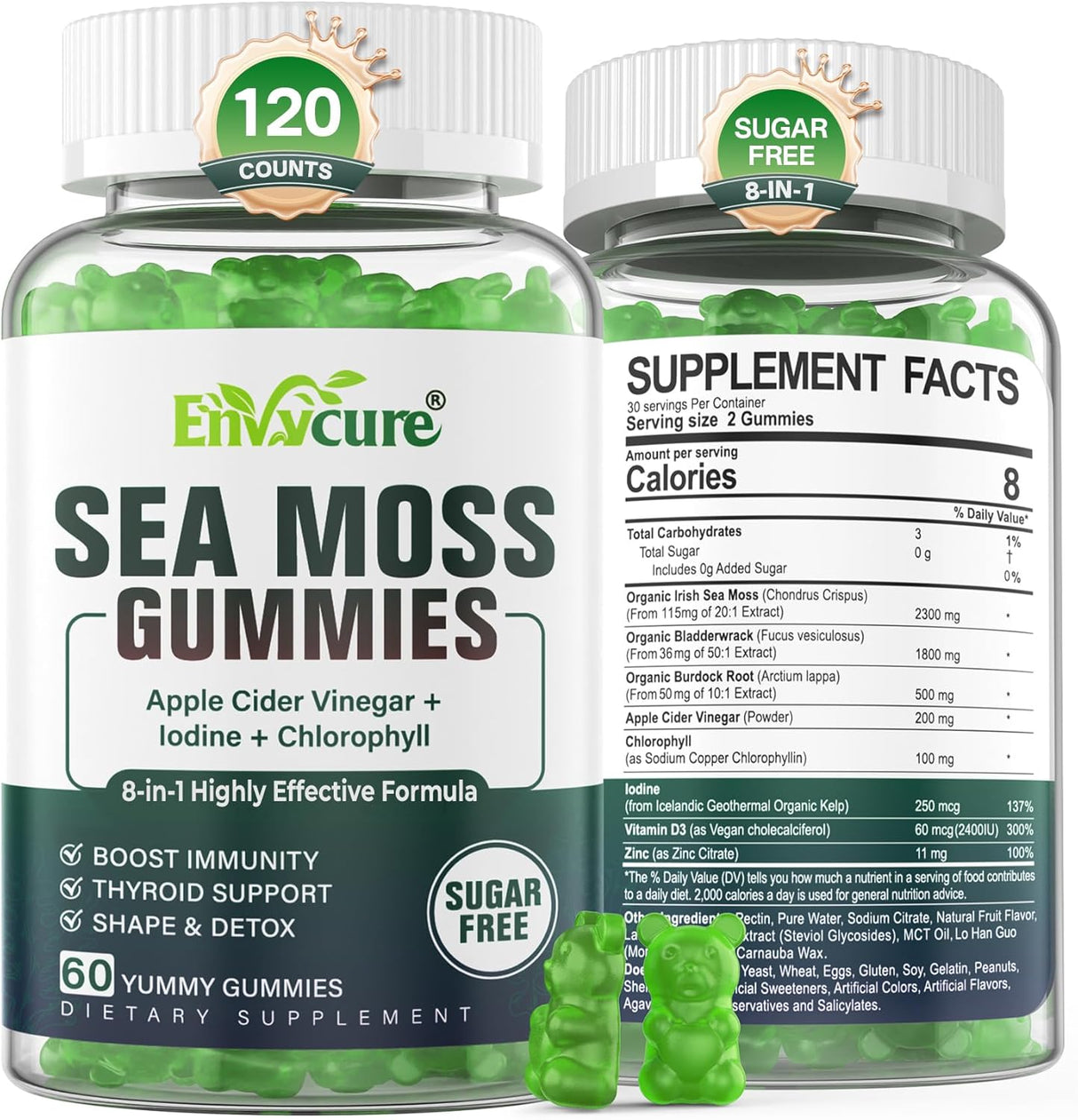 Gomitas de Musgo de Mar Sin Azúcar Fuerza Extra Irish Gel Supl. 2P