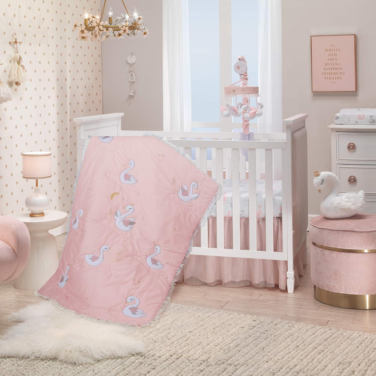 Lambs &amp; Ivy Signature Swan Princess - Peluche blanco de peluche, princesa
