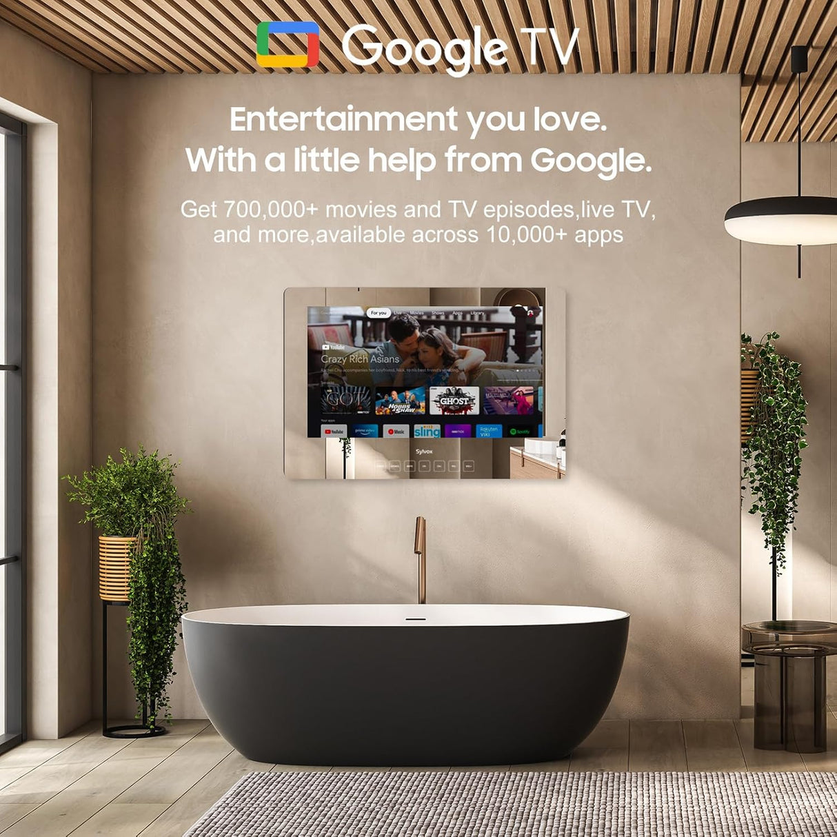 Televisor Espejo SYLVOX 24 Smart, 1080P, IP66, WiFi, Bluetooth