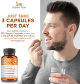 Suplemento Organic Veda Triphala Cápsulas  limpieza de colon