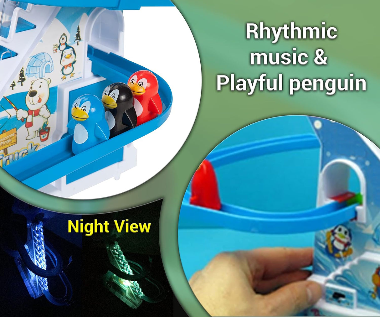 Juego de Carrera de Pingüinos ARSUK con Música y Luces LED