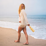 Botella de agua HYDRO FLASK, acero inoxidable, tapa con popote.