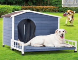 Casa para perros resistente a la intemperie con porche