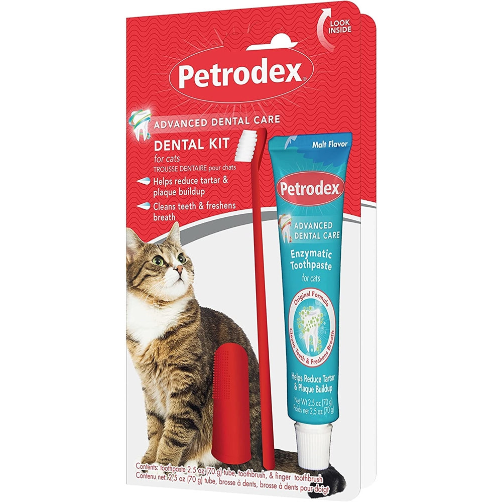 Kit dental para gatos pasta de dientes de malta