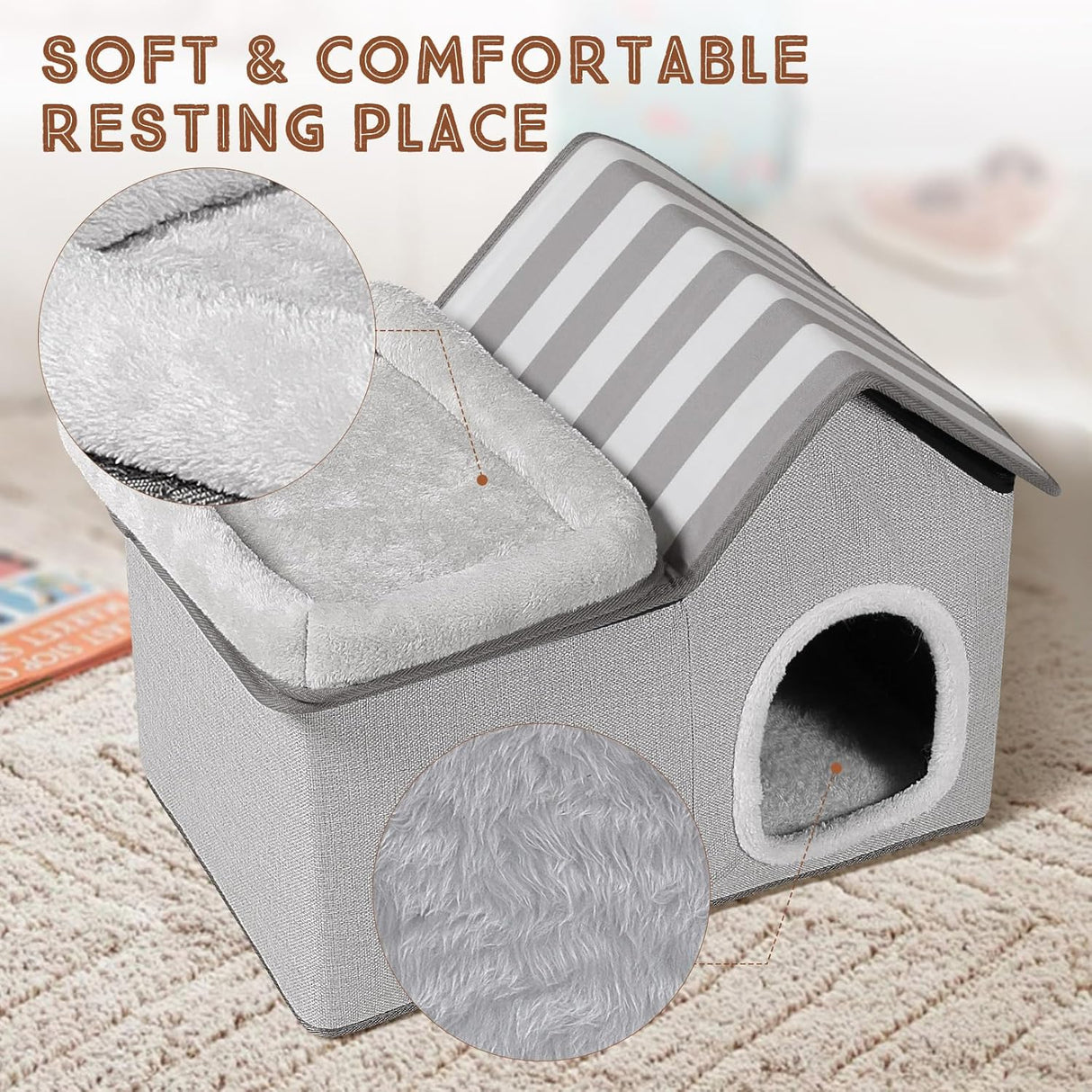 Casa para Gatos Topmart, cama y condominio 2 en 1 para gatos.