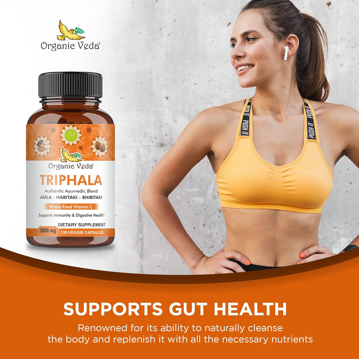 Suplemento Organic Veda Triphala Cápsulas  limpieza de colon