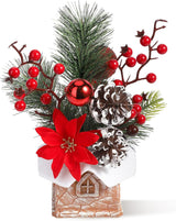 Árbol de Navidad Miniatura Artificial, Decoraciones, con Adornos