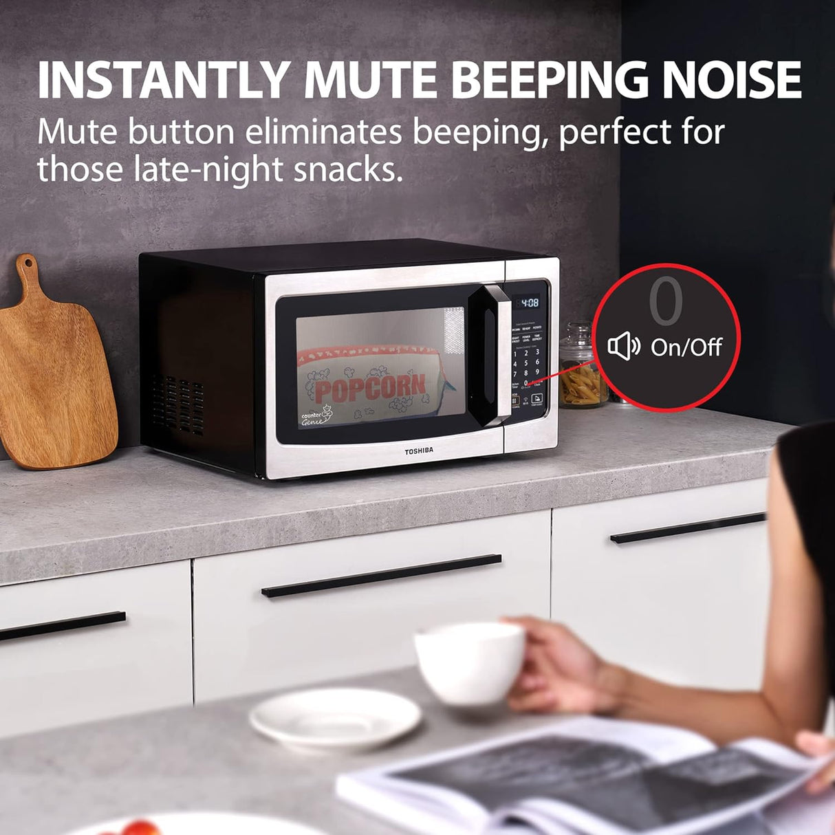 Microondas Toshiba ML-EM34P, 1100W, Control remoto y Alexa