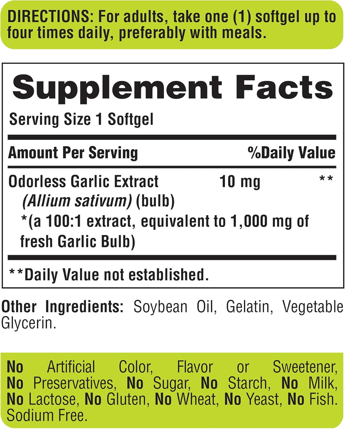 Suplementos Alimenticios  Ajo sin olor 1000 mg 2 paquetes