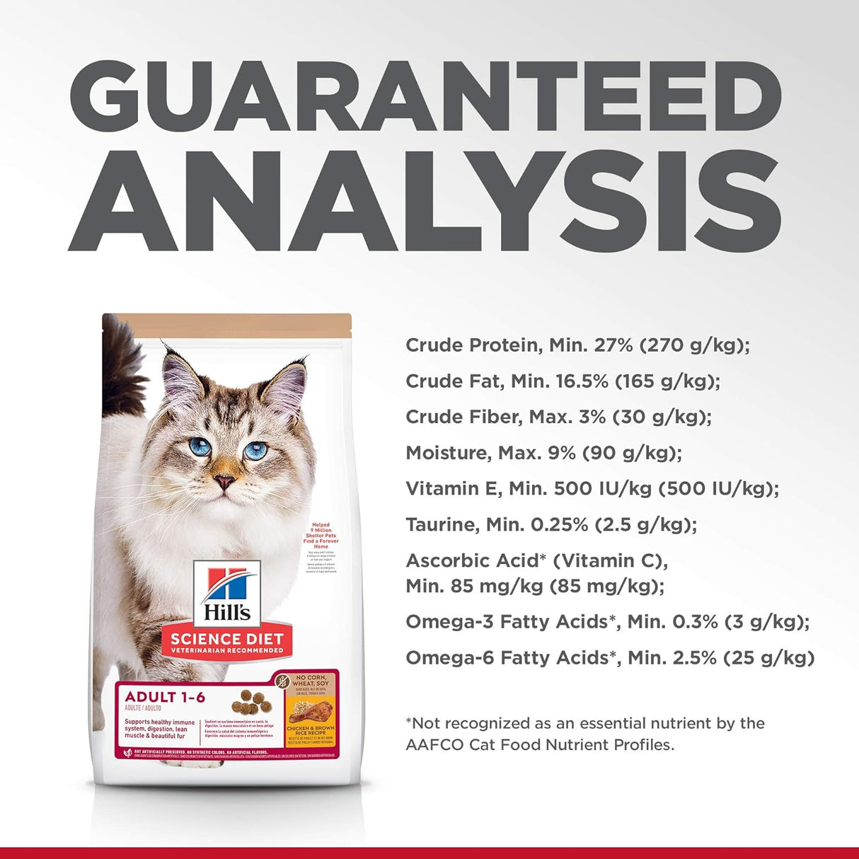 Comida seca para gato adulto sabor pollo y arroz, Blanco