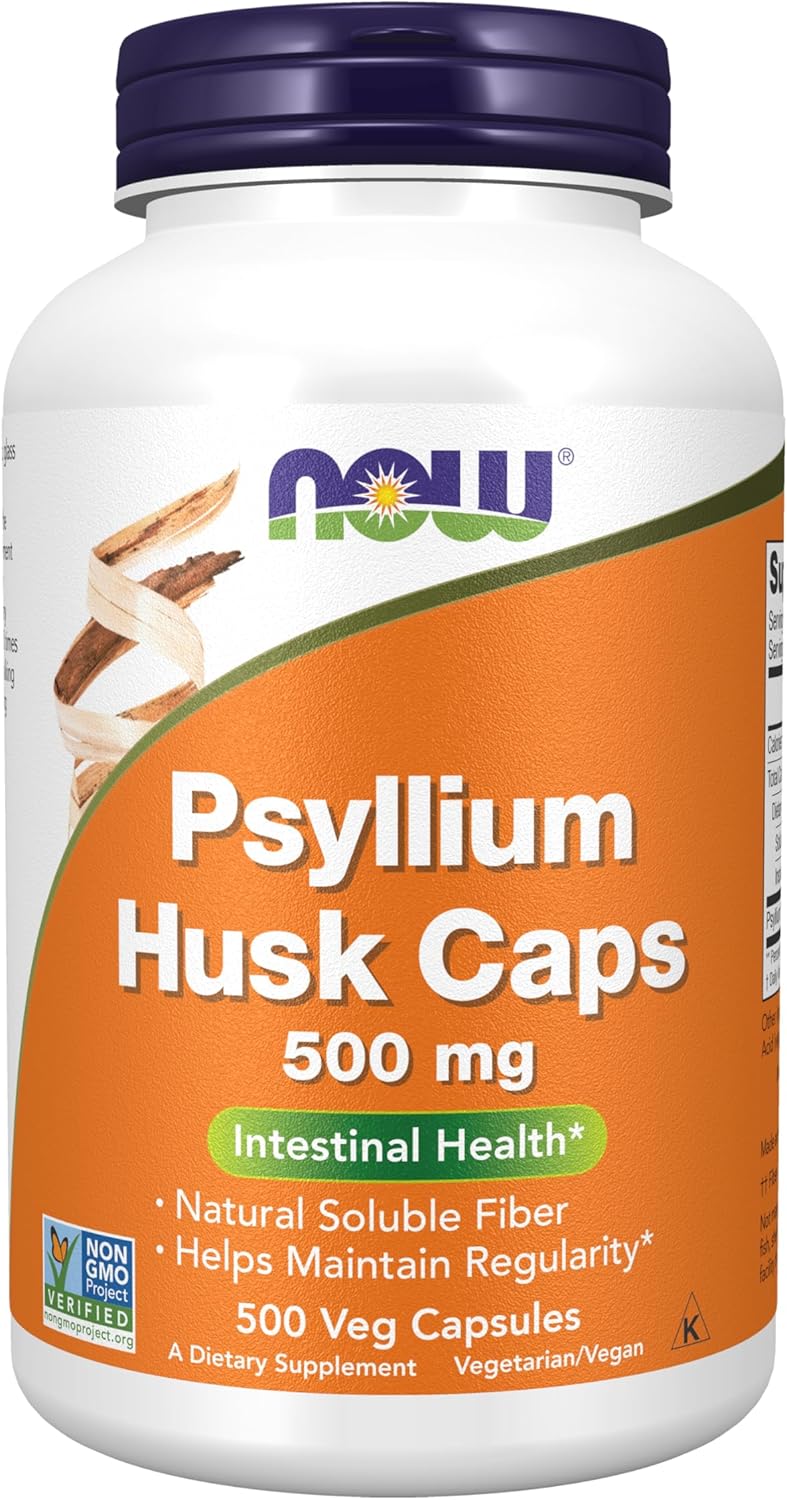 Suplementos de Psyllium Husk 500 mg NOW Foods, 500 cápsulas veg.