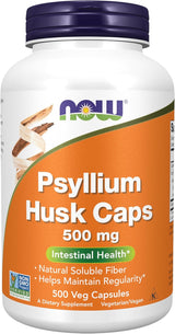 Suplementos de Psyllium Husk 500 mg NOW Foods, 500 cápsulas veg.