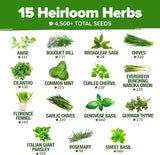 Semillas de Hierbas Culinarias HOME GROWN - No GMO, 15 Variedades