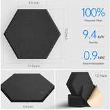 Paneles acústicos autoadhesivos 12 x 10 - Diseño hexagonal