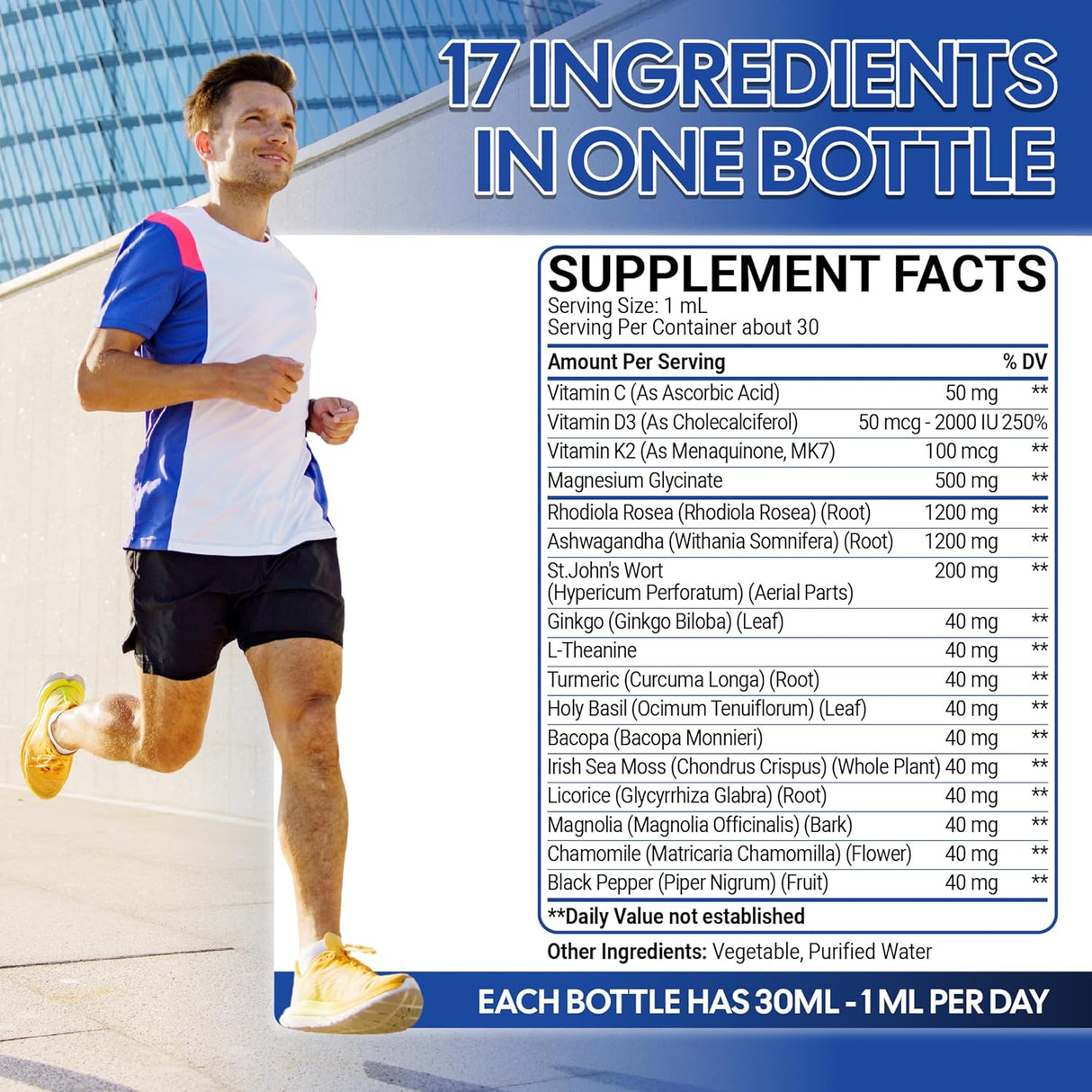 Suplemento Rhodiola 17en1 con Ashwagandha, Magnesio y L-Theanina