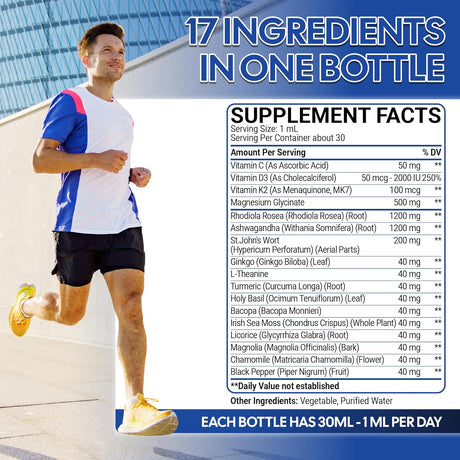Suplemento Rhodiola 17en1 con Ashwagandha, Magnesio y L-Theanina