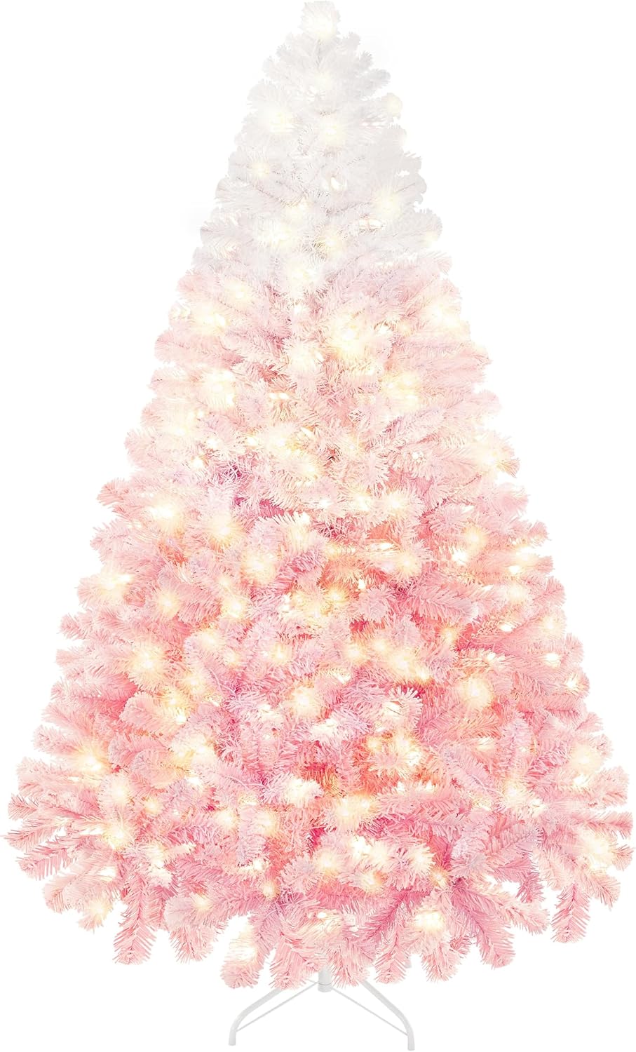 Árbol de Navidad artificial de 6 pies, preiluminado y nevado