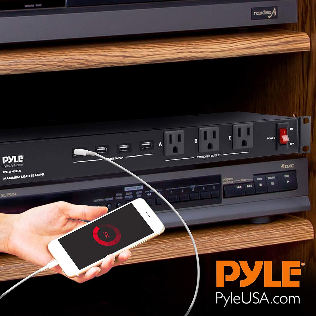 Regleta de alimentación  para rack 19 salidas Pyle