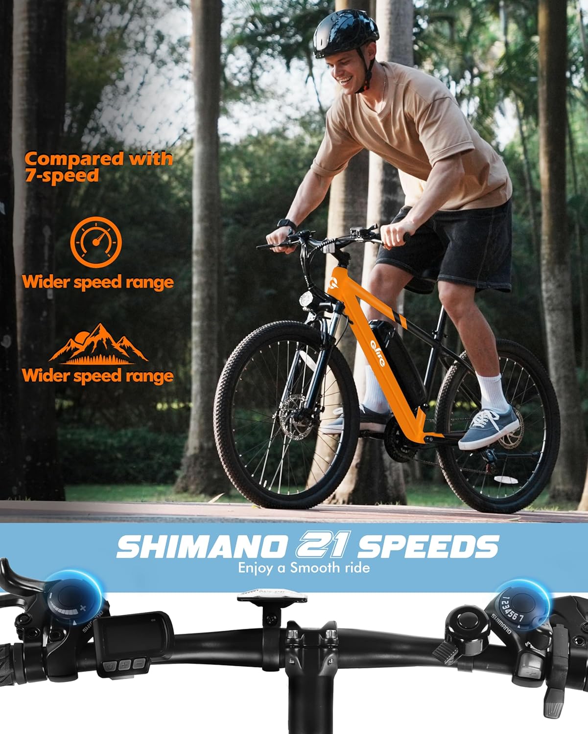 Bicicleta eléctrica Racer 21 velocidades 750W, 375Wh, E-MTB