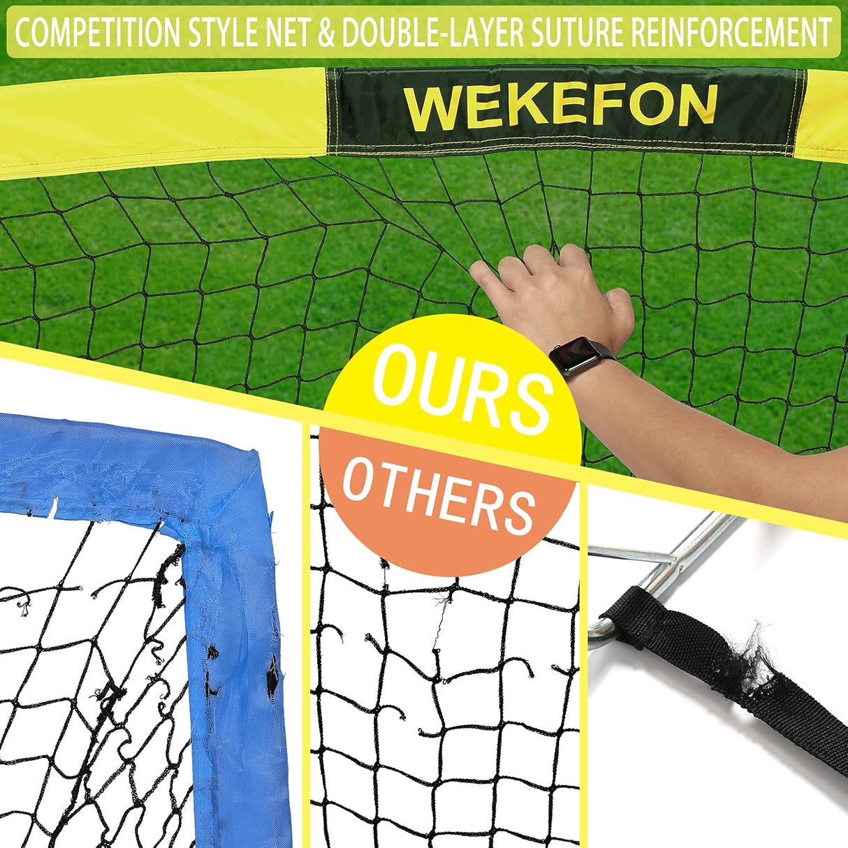 WEKEFON Red de fútbol portátil con bolsa de transporte