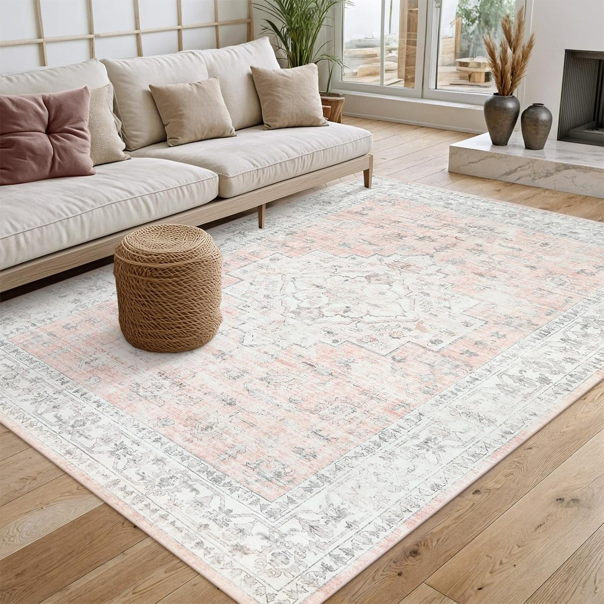 Alfombra Boho para Bebé, LIVEBOX, Antideslizante, 5x7.