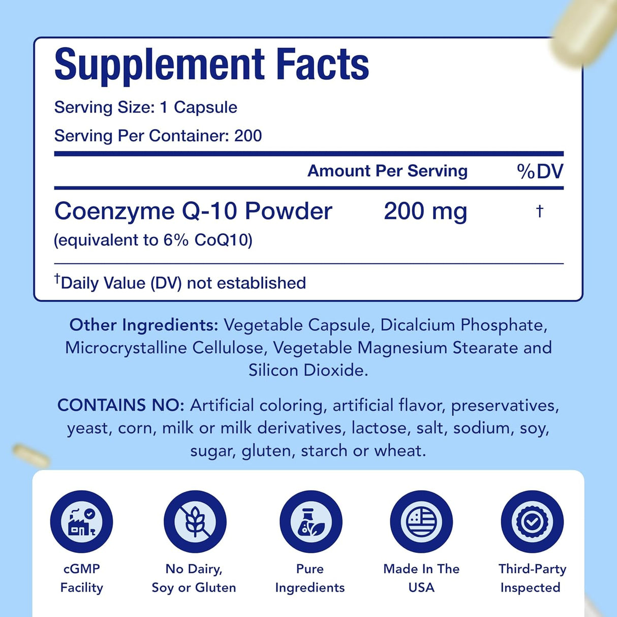 CoQ10 200mg Vegano Suplemento Energía y Piel EasyAbsorption
