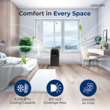 Aire acondicionado portátil SereneLife 8000 BTU 3 en 1, 300 ft²
