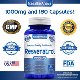Suplemento NASA Beahava Resveratrol 100% puro  180 cápsulas