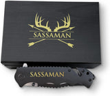 Cuchillo personalizado prémium con caja grabada, negro