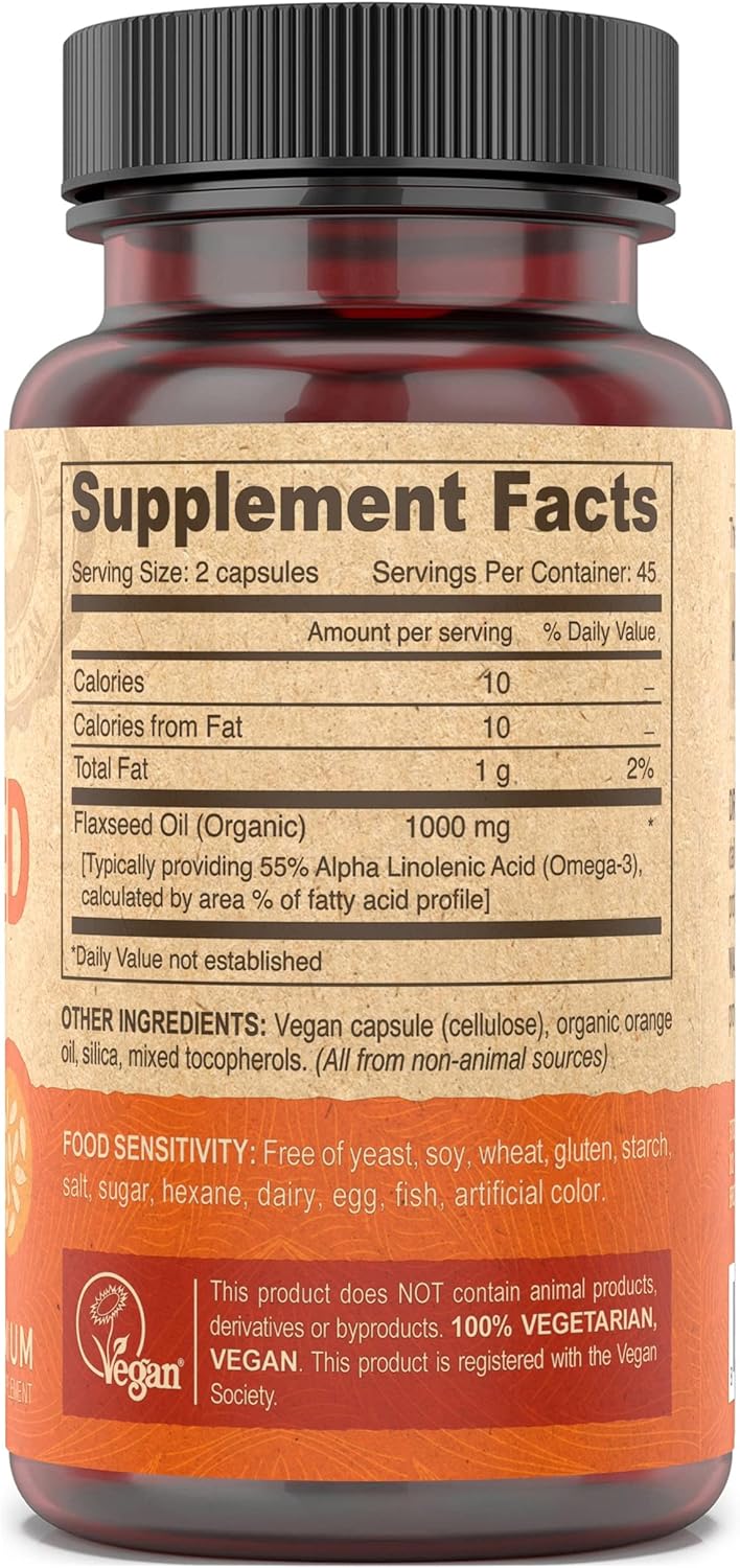 Aceite de Linaza Vegano DEVA - 90 Cápsulas Vegetales