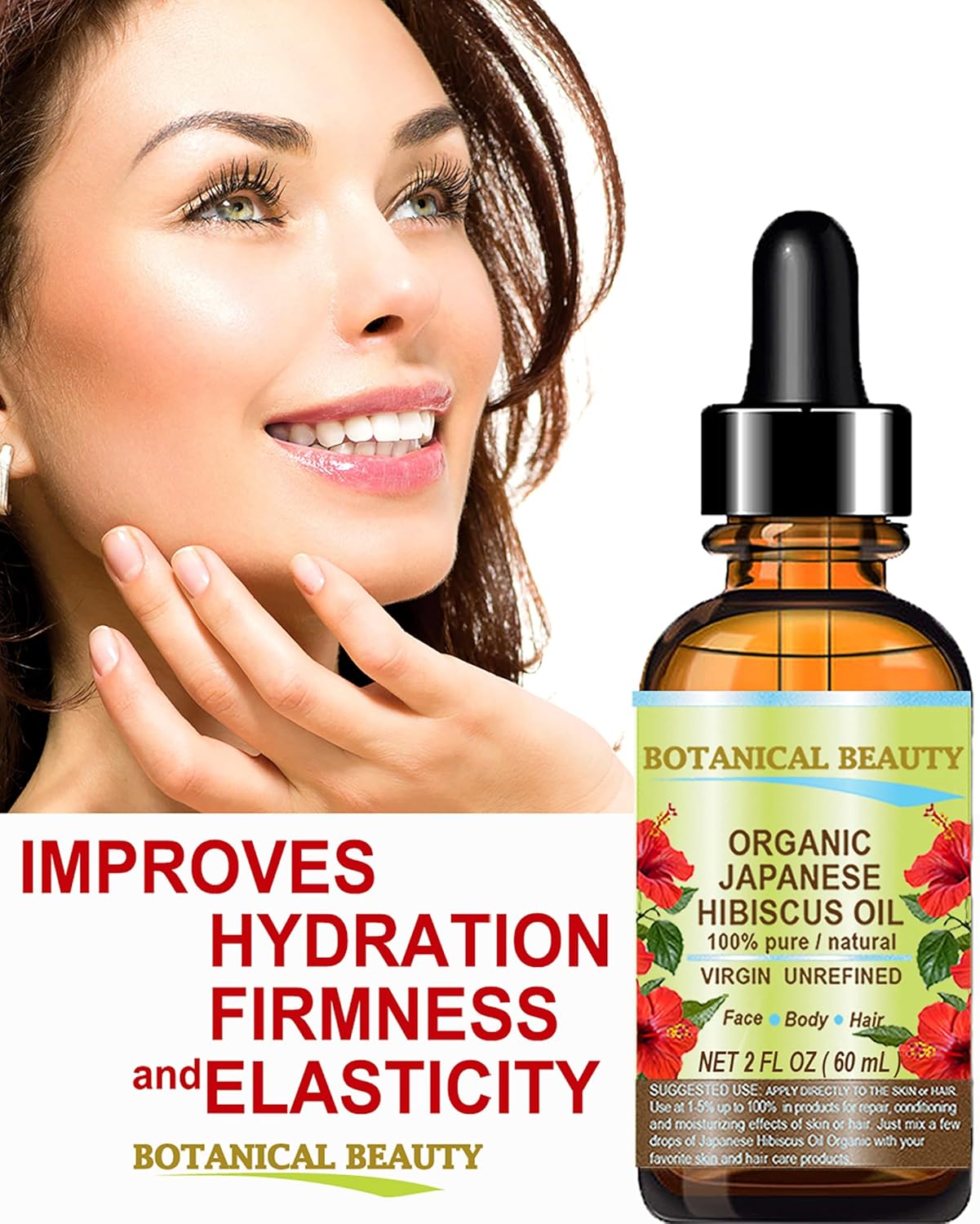 Aceite de Hibisco Orgánico Virgen para Rostro, Piel y Cabello