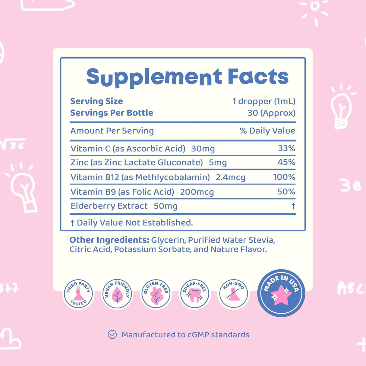JoySpring Kids B Complejo Líquido con Elderberry, Zinc y Vitamina C