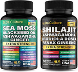 GiDa Cultura Shilajit y Sea Moss Combo - 120 cápsulas