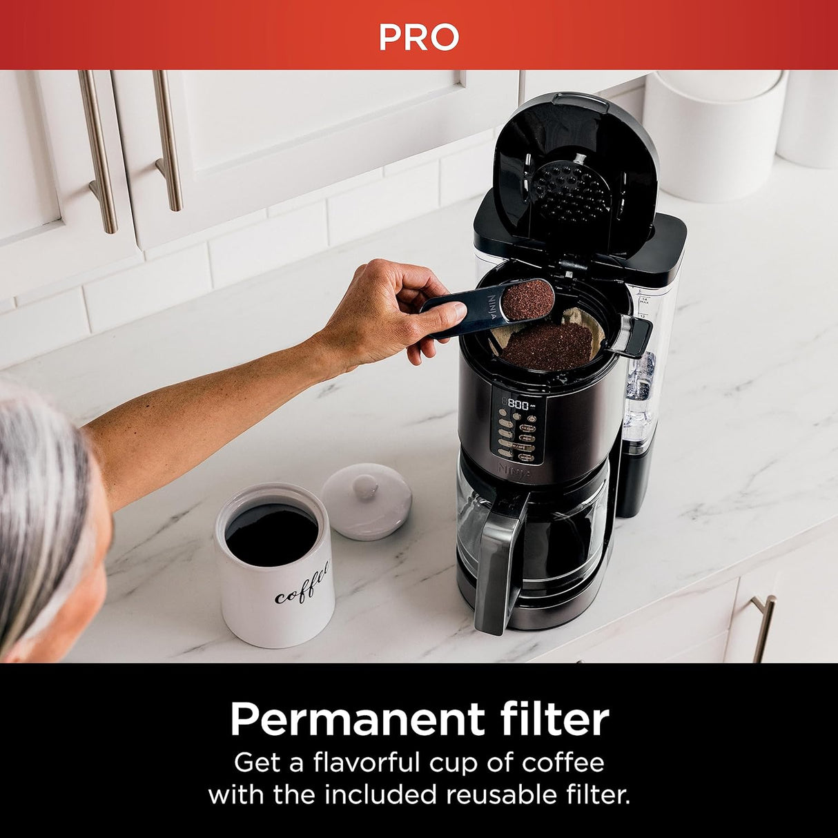 Cafetera Programable Ninja DCM201BK, 14 Tazas, Filtro Permanente