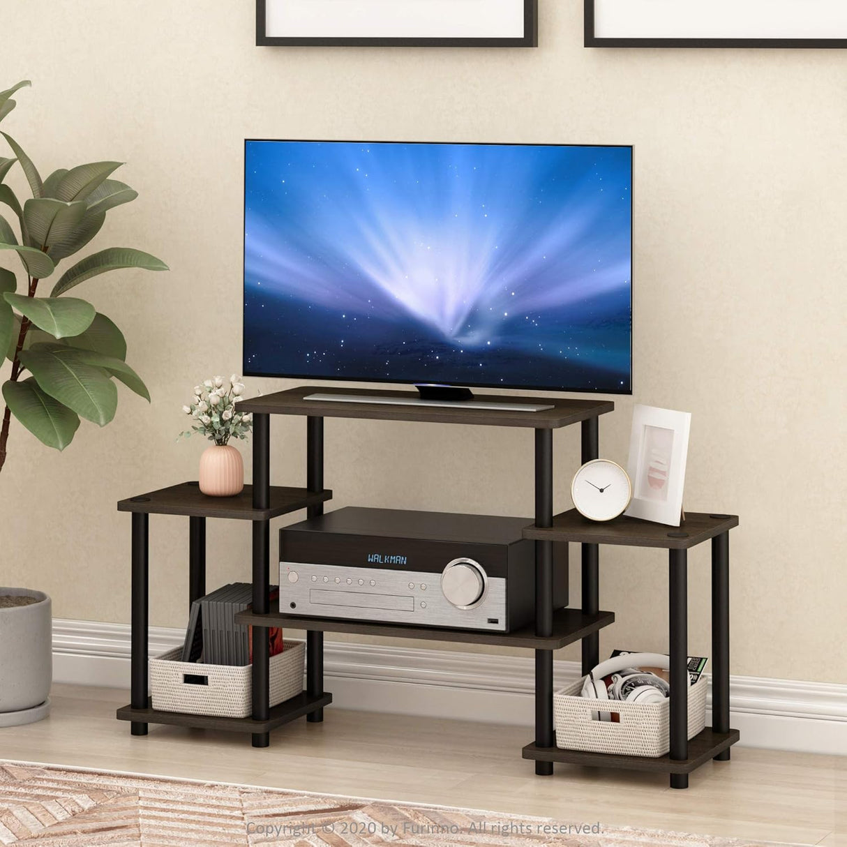 Soporte para TV de entretenimiento sin montaje de herramientas
