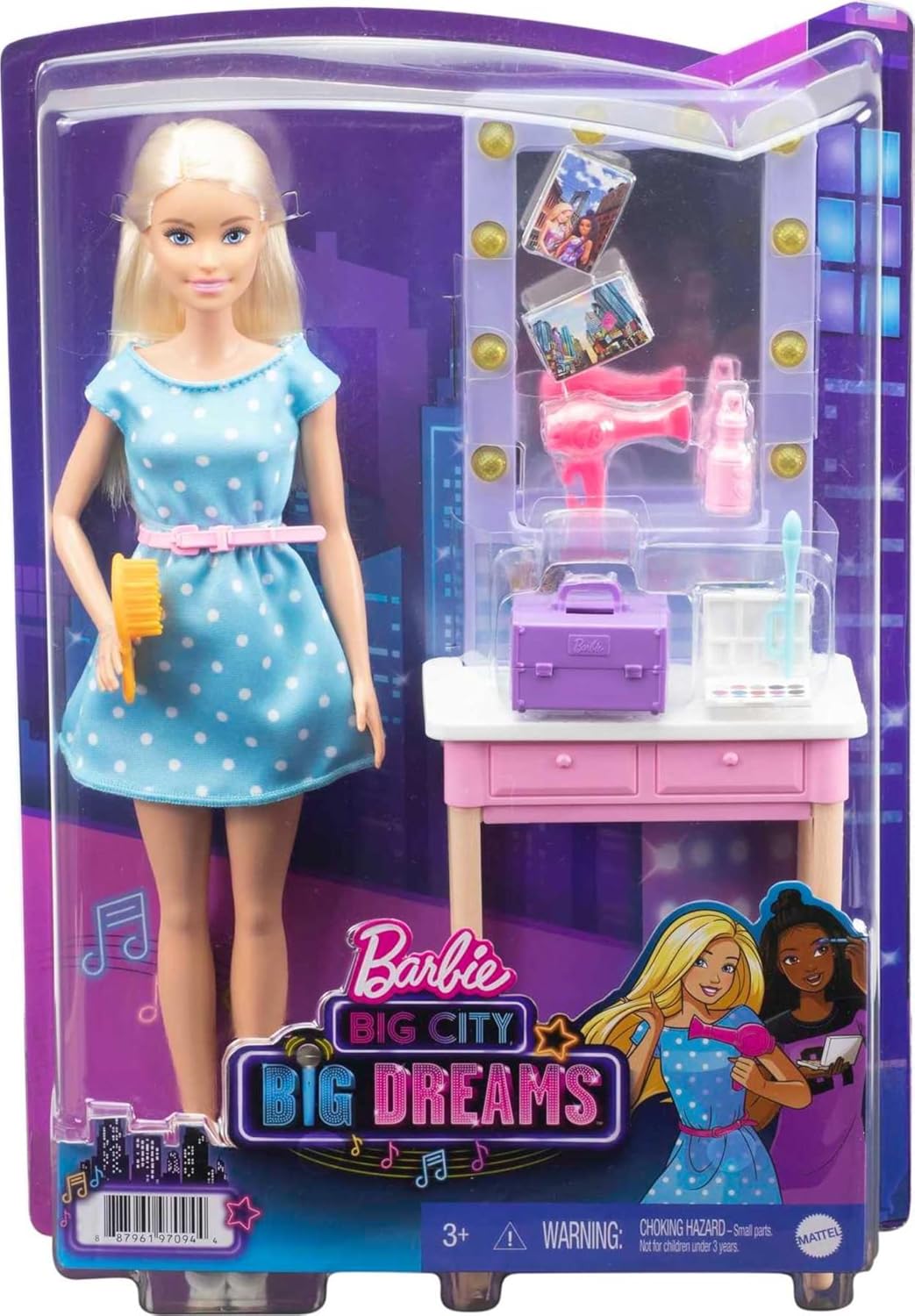 Muñeca Barbie Big City, Big Dreams y Set de Ensayo Roberts