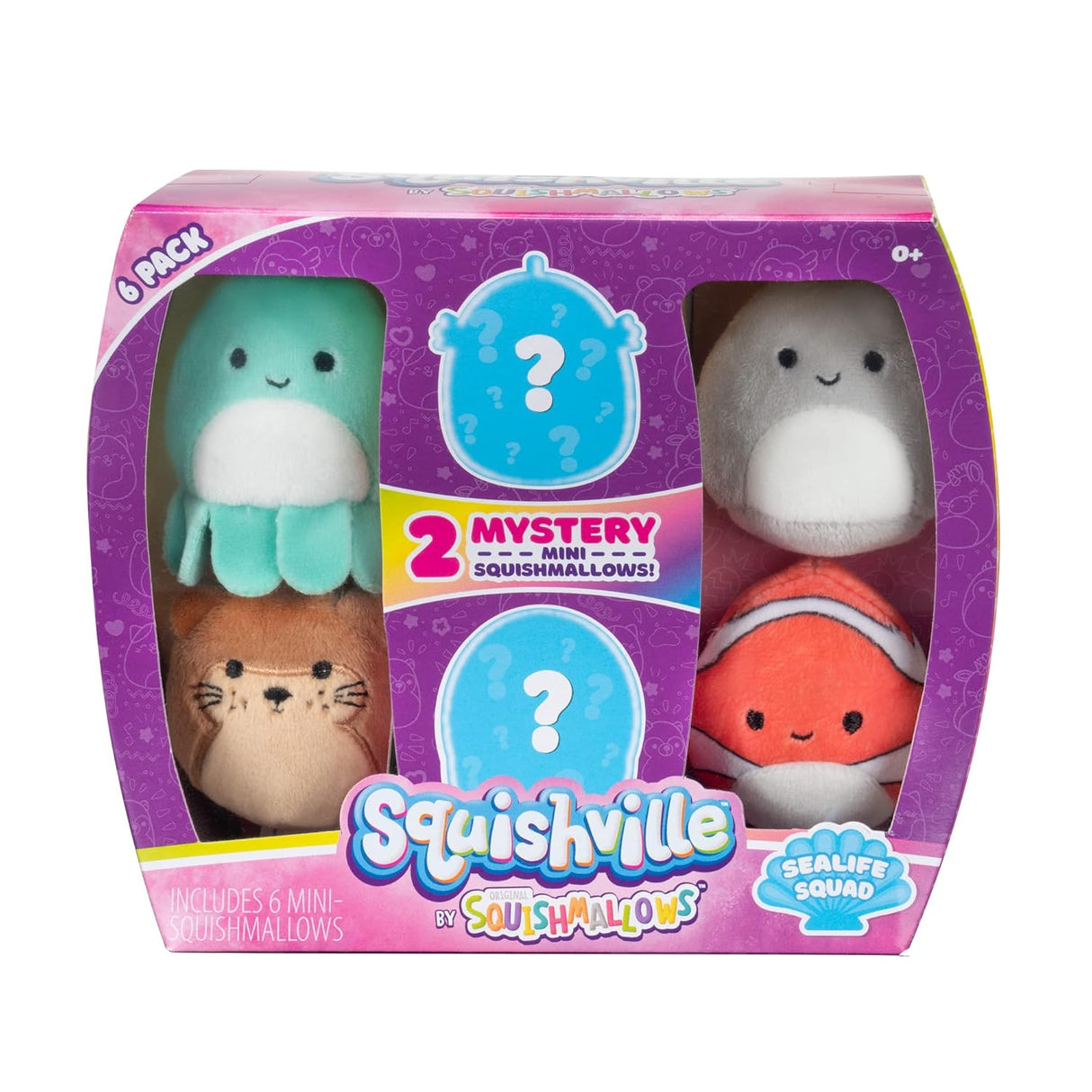 Squishville Mini Animales Marinos, Suave y Colorido, SQM0067