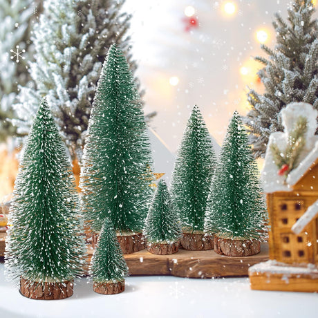 Hatisan 6 Mini Árboles de Navidad - Decoración de Mesa