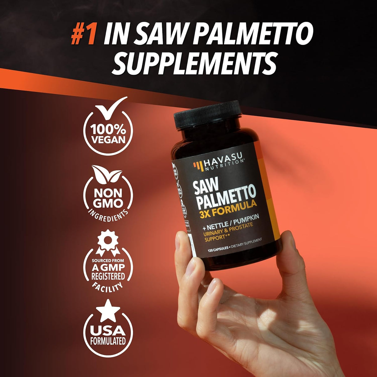 Suplemento de Saw Palmetto, 3X Potente, Salud Prostática, 2 Meses