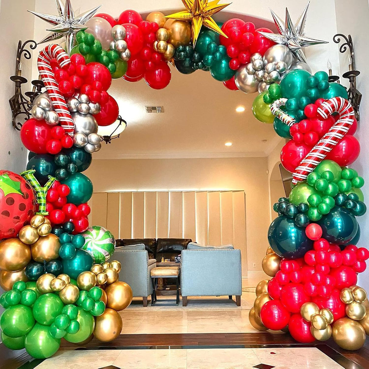 Kit de Guirnalda de Globos Navideños para Fiestas y Año Nuevo