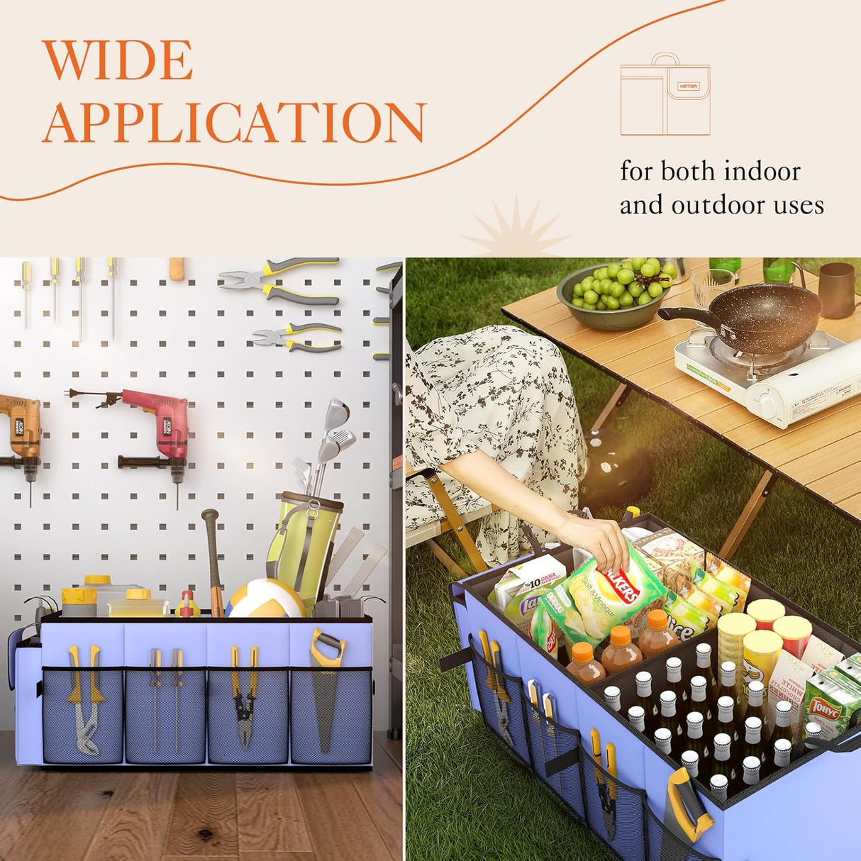 Organizador de Maletero HOTOR - 2 Compartimentos, Plegable, 21.3