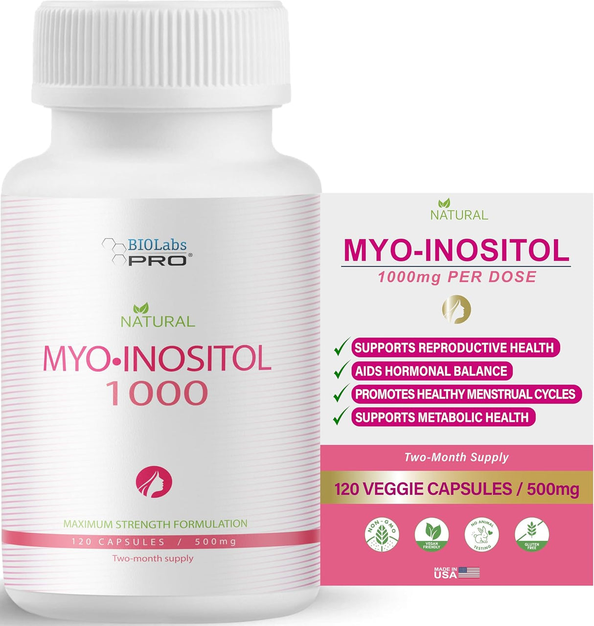 BIOLABS PRO MiInositol 1000mg Suplemento 120 caps
