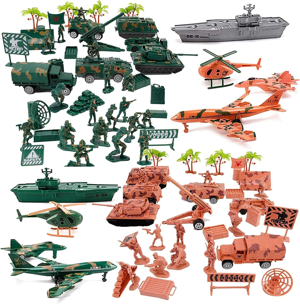 Figuras de Acción Militar Liberty Imports con Vehículos Escala (73 pcs)