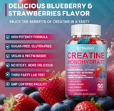 Creatina Monohidrato Gummies con BCAA, L-Carnitina y B12, 90u